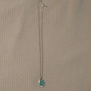 3/$10 Silver and Green Pendant Necklace
